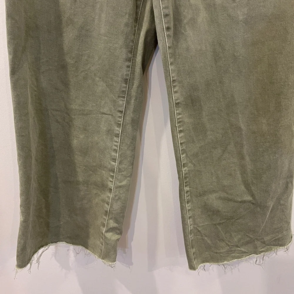 Adriano Goldschmied AG Saige Wide-Leg Crop Jeans Dusty Sage Green Sz 30 - Picture 5 of 8